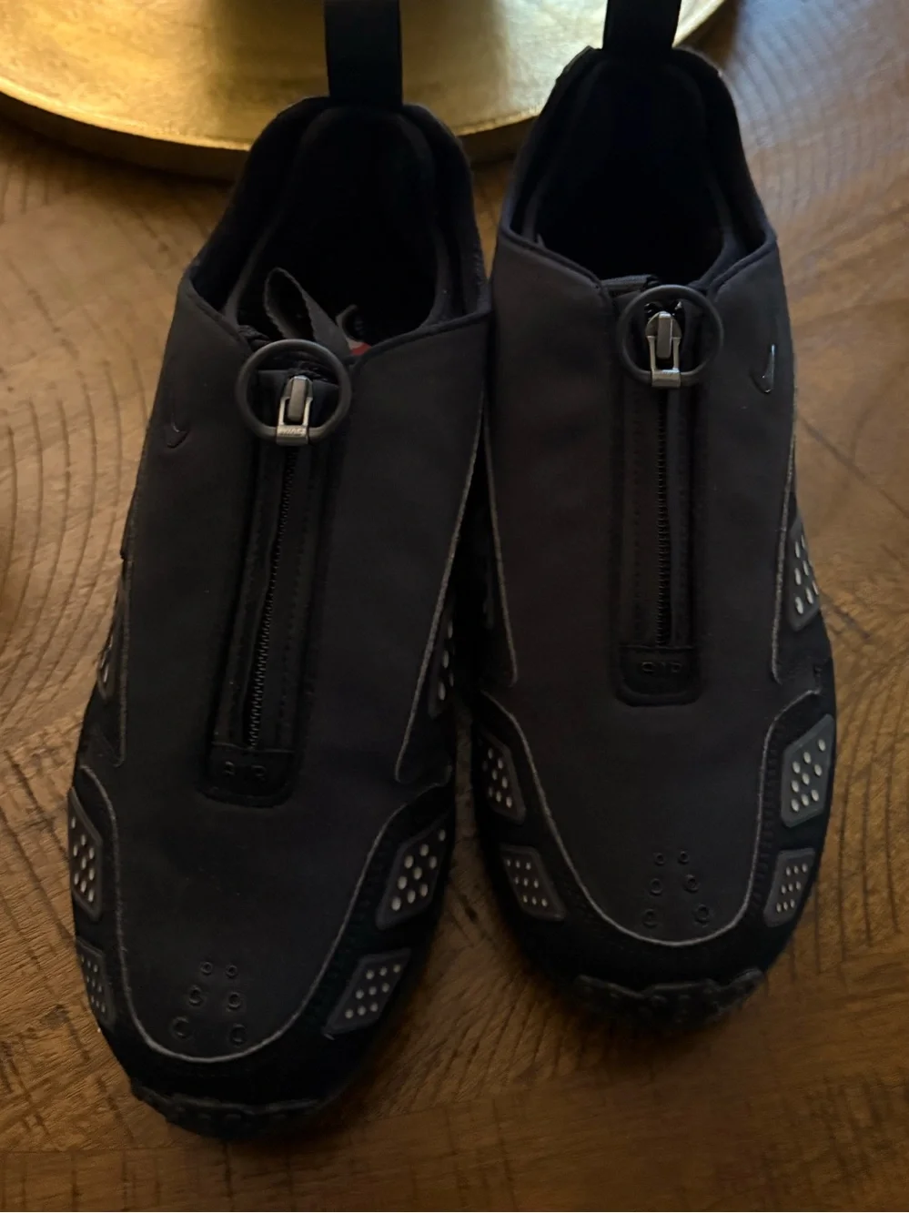 Nike Black and Blue with Silver Reflective Zip Slip-On Athletic Shoes